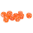 Pack of 10 Acrylic Six Sided D6 Dice for D&D TRPG Party Board Game Toys Orange