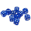 Pack of 10 Acrylic Six Sided D6 Dice for D&D TRPG Party Board Game Toys Dark Blue