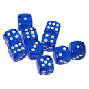 Pack of 10 Acrylic Six Sided D6 Dice for D&D TRPG Party Board Game Toys Dark Blue