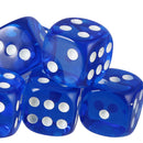 Pack of 10 Acrylic Six Sided D6 Dice for D&D TRPG Party Board Game Toys Dark Blue