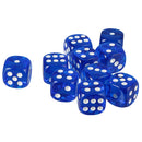 Pack of 10 Acrylic Six Sided D6 Dice for D&D TRPG Party Board Game Toys Dark Blue