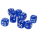 Pack of 10 Acrylic Six Sided D6 Dice for D&D TRPG Party Board Game Toys Dark Blue