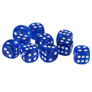 Pack of 10 Acrylic Six Sided D6 Dice for D&D TRPG Party Board Game Toys Dark Blue