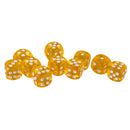 Pack of 10 Acrylic Six Sided D6 Dice for D&D TRPG Party Board Game Toys Yellow