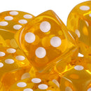 Pack of 10 Acrylic Six Sided D6 Dice for D&D TRPG Party Board Game Toys Yellow