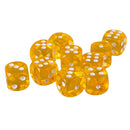 Pack of 10 Acrylic Six Sided D6 Dice for D&D TRPG Party Board Game Toys Yellow