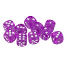 Pack of 10 Acrylic Six Sided D6 Dice for D&D TRPG Party Board Game Toys Purple