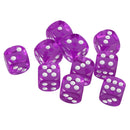 Pack of 10 Acrylic Six Sided D6 Dice for D&D TRPG Party Board Game Toys Purple