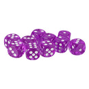 Pack of 10 Acrylic Six Sided D6 Dice for D&D TRPG Party Board Game Toys Purple