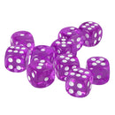 Pack of 10 Acrylic Six Sided D6 Dice for D&D TRPG Party Board Game Toys Purple