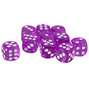 Pack of 10 Acrylic Six Sided D6 Dice for D&D TRPG Party Board Game Toys Purple