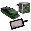 All In One International Travel Power Plug AC Adapter Converter Kit Green