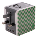 All In One International Travel Power Plug AC Adapter Converter Kit Green