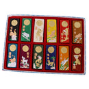 Asia Old 7 Colors Carved Zodiac Chinese Calligraphy Painting Ink Stick
