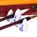 Chinese Calligraphy Set Inkstone + Writing and Painting Brush + Ink Block + Seal + Inkpad + Pen Rack + Water Bowl (Basic)