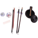 Chinese Calligraphy Set Inkstone + Writing and Painting Brush + Ink Block + Seal + Inkpad + Pen Rack + Water Bowl (Basic)