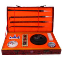 Chinese Calligraphy Set Inkstone + Writing and Painting Brush + Ink Block + Seal + Inkpad + Pen Rack + Water Bowl (Basic)