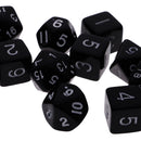 Acrylic Multi Sided Dice Games D&D RPG Game Board Game Party w/ Bag Black