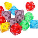 16 Pcs Acrylic Multi Sided Dice Games D&D RPG Game Board Game Party w/ Bag