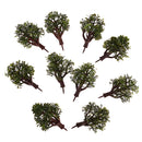 10pcs Model Dark Green Trees Layout Train Landscape Scenery 1:100 HO Scale