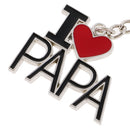 Key Chain Ring I Love Papa Pendant Collectable Novelty Children Black Red