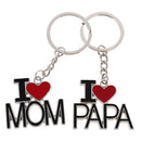 Key Chain Ring I Love Papa Pendant Collectable Novelty Children Black Red
