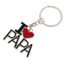 Key Chain Ring I Love Papa Pendant Collectable Novelty Children Black Red