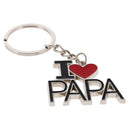 Key Chain Ring I Love Papa Pendant Collectable Novelty Children Black Red