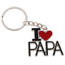 Key Chain Ring I Love Papa Pendant Collectable Novelty Children Black Red