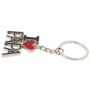 Key Chain Ring I Love Papa Pendant Collectable Novelty Children Black Red