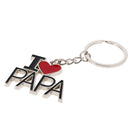 Key Chain Ring I Love Papa Pendant Collectable Novelty Children Black Red