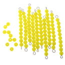 Montessori Mathematics Material Set - 1 Thousand Beads Cube, 10 Hundred Beads Square, 10 Ten Beads Bar, 10 Beads