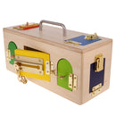Wooden Montessori Practical Life Material Little Lock Box Kids Early Educational Training Toy Gift