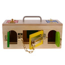 Wooden Montessori Practical Life Material Little Lock Box Kids Early Educational Training Toy Gift