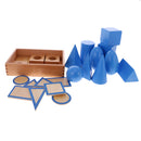 Wooden Montessori Cognitive Materical Geometric Solids Blocks Set Kids Childrens Early Educational Toy Gift