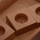 Wooden Montessori Cognitive Materical Geometric Solids Blocks Set Kids Childrens Early Educational Toy Gift