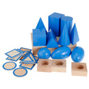 Wooden Montessori Cognitive Materical Geometric Solids Blocks Set Kids Childrens Early Educational Toy Gift