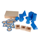 Wooden Montessori Cognitive Materical Geometric Solids Blocks Set Kids Childrens Early Educational Toy Gift