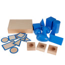 Wooden Montessori Cognitive Materical Geometric Solids Blocks Set Kids Childrens Early Educational Toy Gift