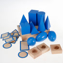 Wooden Montessori Cognitive Materical Geometric Solids Blocks Set Kids Childrens Early Educational Toy Gift