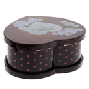 Musical Jewelry Box Heart-shaped Music Box With Dancing Lovely Girl Brown