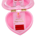 Pink Wind-up Device Musical Heart-shaped Box With Music Twirling Lovly Girl Dancing