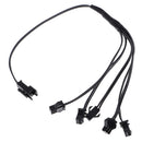 Flexible Splitter Cable Connector For EL Wire Christmas Tree Car Decor Party Decoration Black 5 In 1