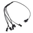 Flexible Splitter Cable Connector For EL Wire Christmas Tree Car Decor Party Decoration Black 5 In 1
