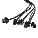 Flexible Splitter Cable Connector For EL Wire Christmas Tree Car Decor Party Decoration Black 5 In 1