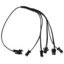 Flexible Splitter Cable Connector For EL Wire Christmas Tree Car Decor Party Decoration Black 5 In 1