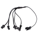 Flexible Splitter Cable Connector For EL Wire Christmas Tree Car Decor Party Decoration Black 5 In 1