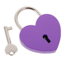 Set Of Vintage Heart Shape Padlock With Key Backpack Travel Gym Supplies Travel Accessory Purple