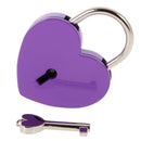 Set Of Vintage Heart Shape Padlock With Key Backpack Travel Gym Supplies Travel Accessory Purple