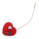 Heart Wire Combination Lock Travel Luggage Small Padlock Key Suitcase Red